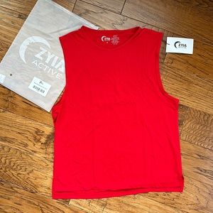 Zyia Active Red Slit Muscle Tank